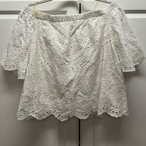 DO+BE White Eyelet Off-Shoulder Blouse